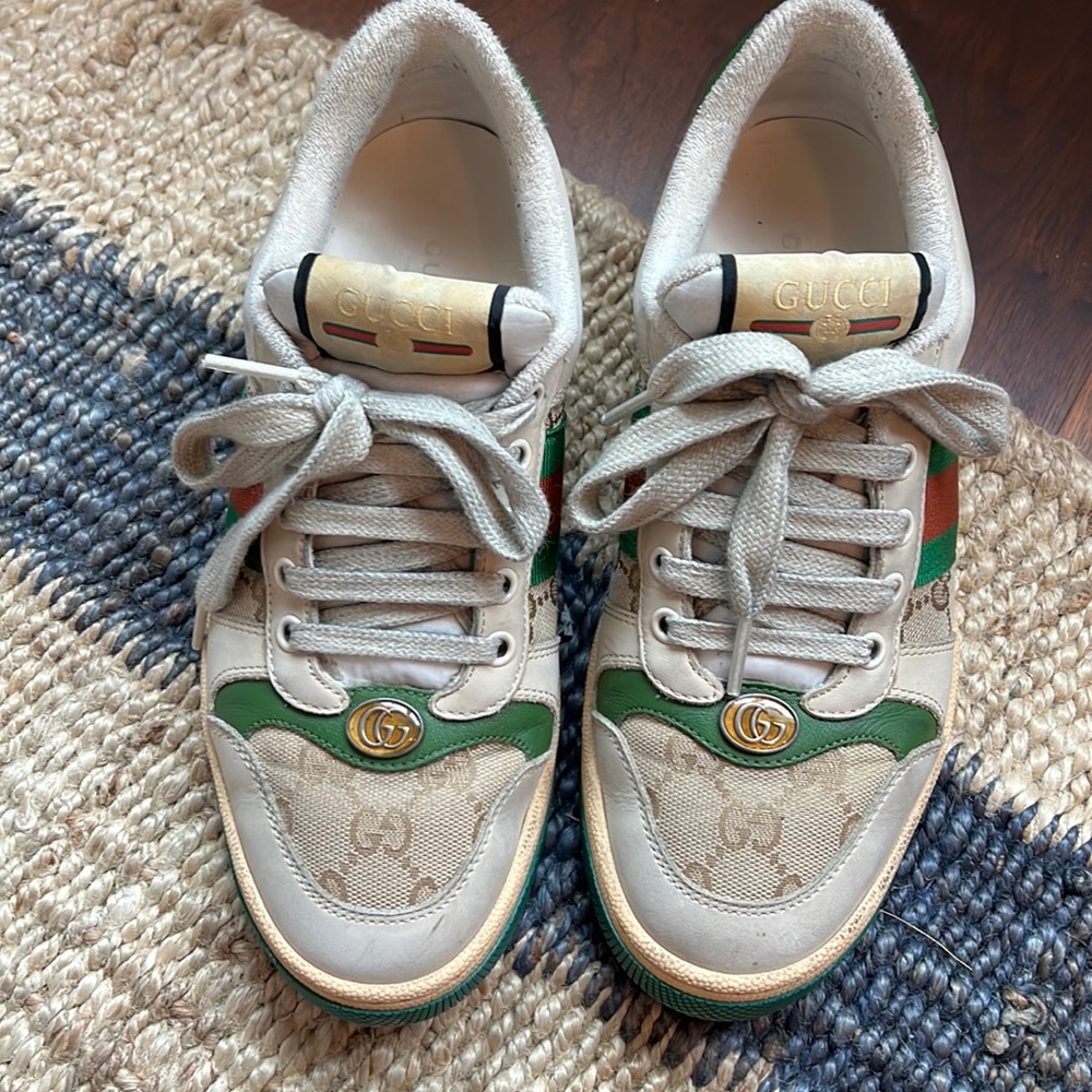 Gucci Cream, Green & Red Low-Top Sneakers